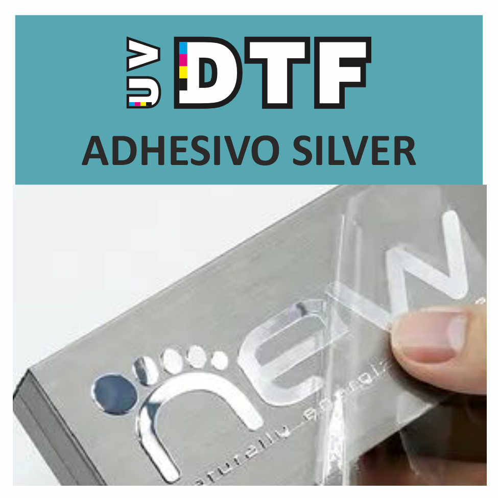 UV-DTF 58X100 SILVER W U V-D T F PLATEADO